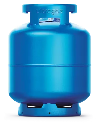 Botijão azul Ultragaz P13 de gás de cozinha, 13 kg.